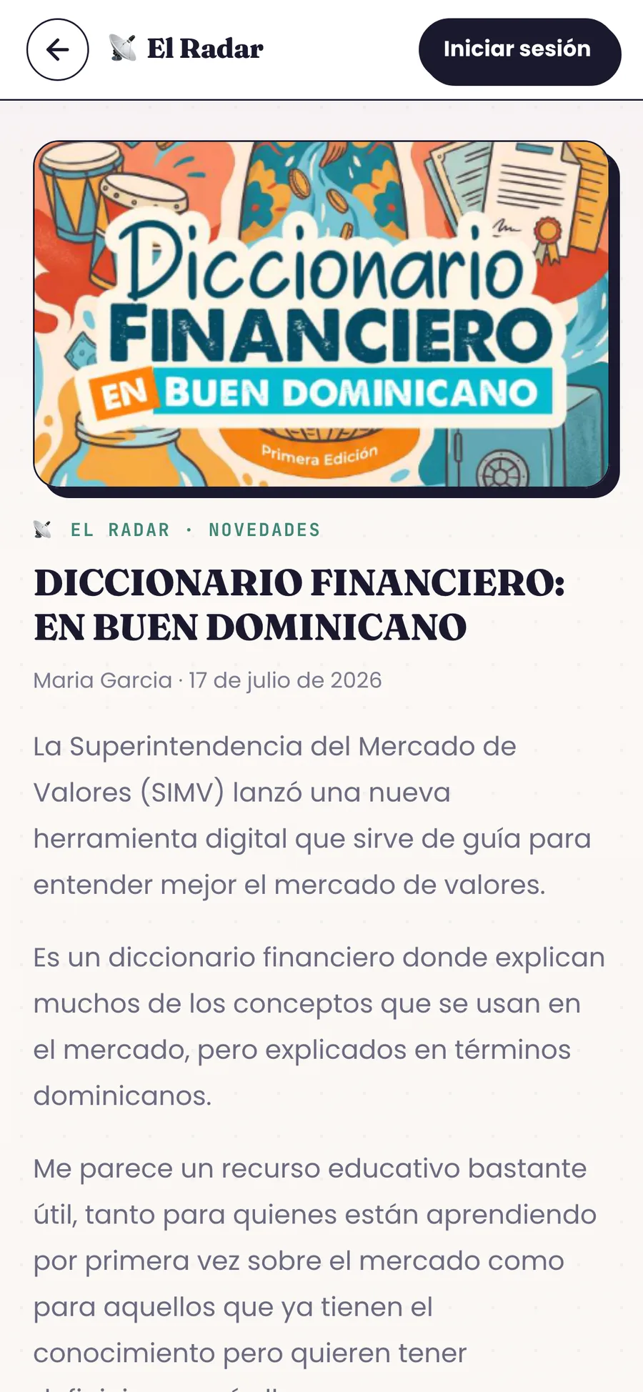 La app del Planifesto Club abierta en un teléfono