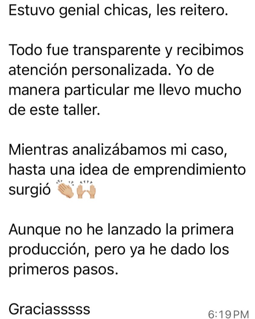 Testimonio de participante de la mentoría