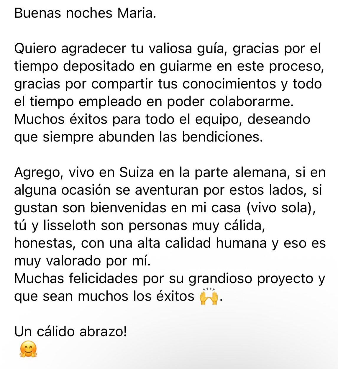 Testimonio de participante de la mentoría
